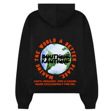 Load image into Gallery viewer, Making The World a Better Place Black Organic Cotton Hoodie.
