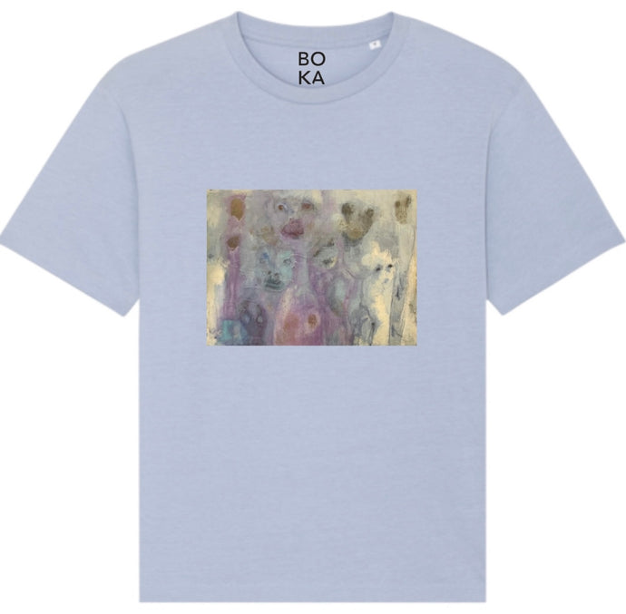 Hidden Ghosts Serene Blue Organic Cotton T-Shirt.