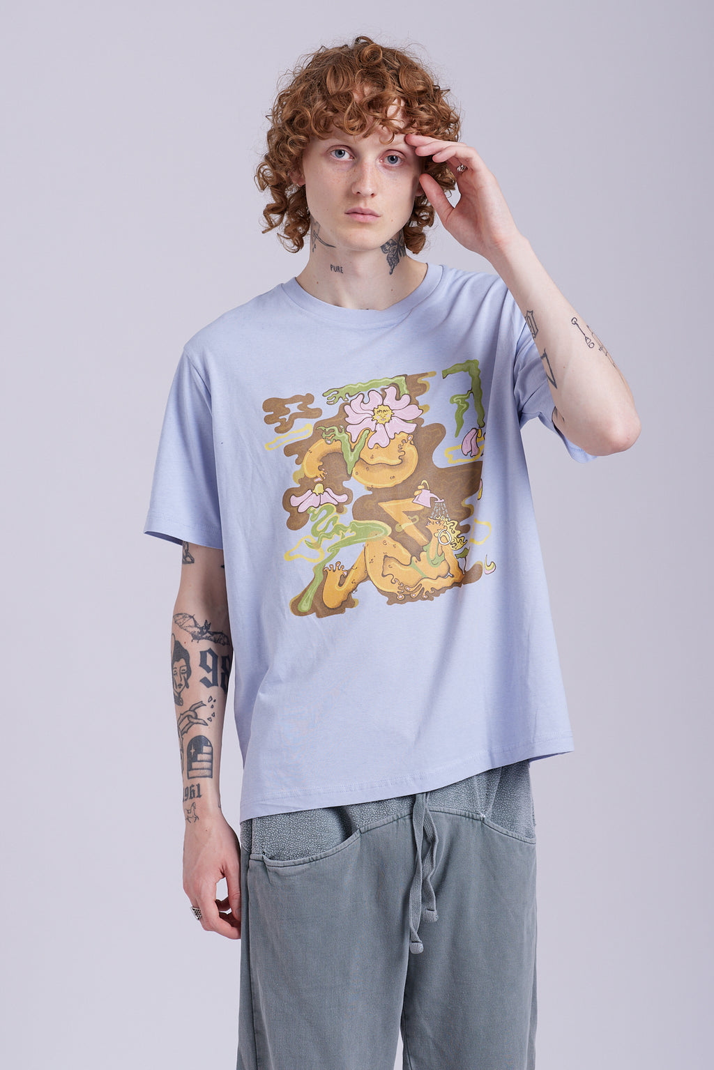 Groovy Nature Serene Blue Organic Cotton T-Shirt.