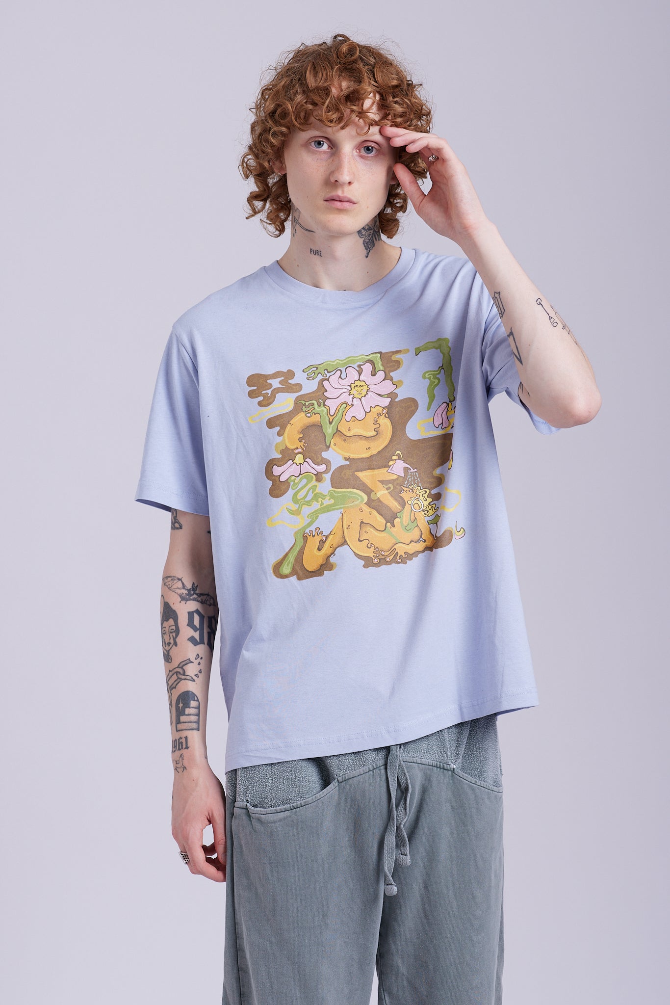 Groovy Nature Serene Blue Organic Cotton T-Shirt.