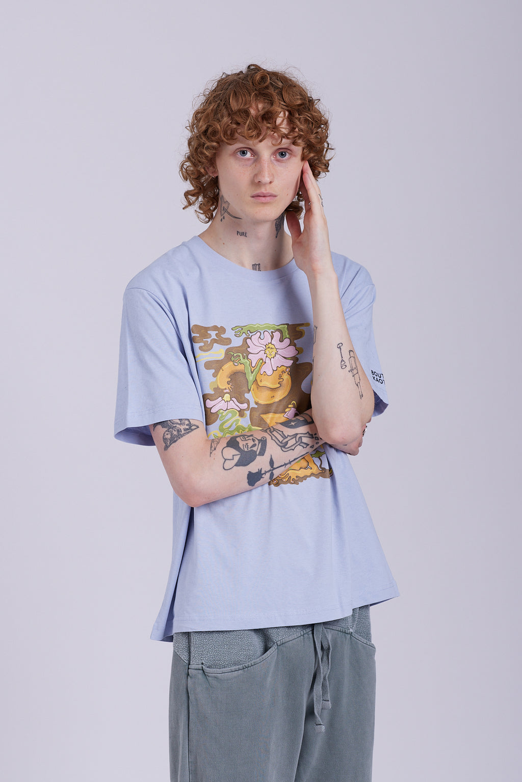 Groovy Nature Serene Blue Organic Cotton T-Shirt.