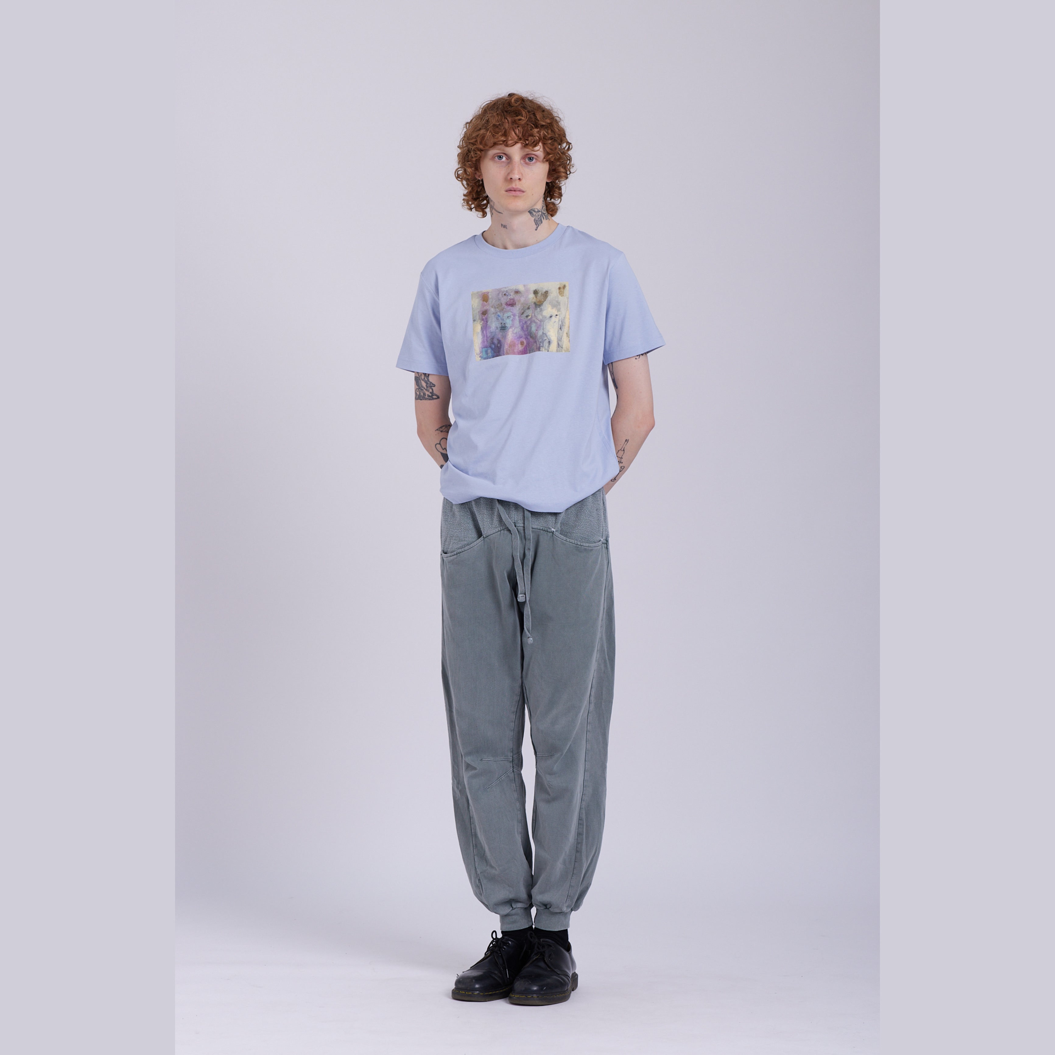 Hidden Ghosts Serene Blue Organic Cotton T-Shirt.